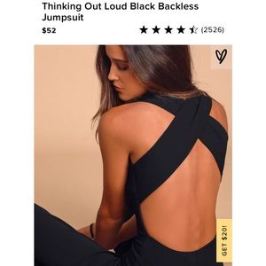 Women’s size small backless black jumpsuit